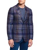 Men's Large-plaid Hemp/wool