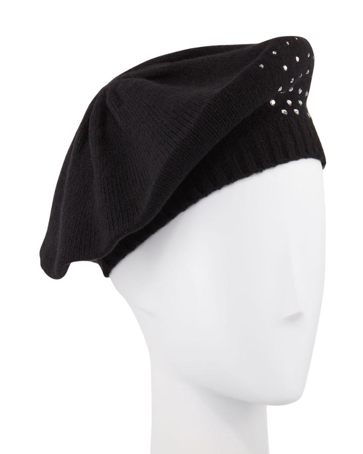 Crystal-studded Cashmere Beret