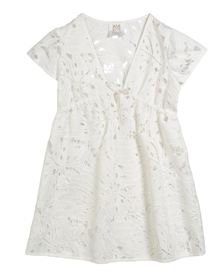 Tropical Embroidery Swim Coverup,
