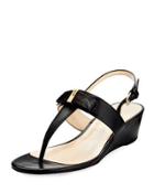 Elsie Ii Leather Bow Wedge