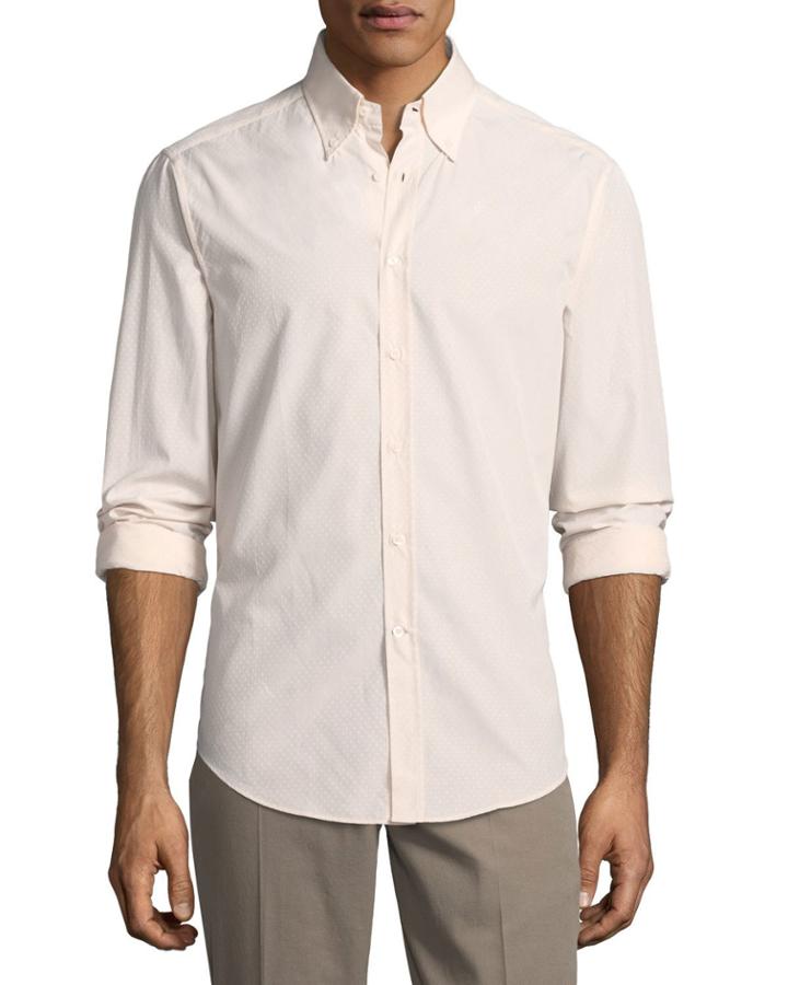 Slim-fit Piquet Pois Poplin