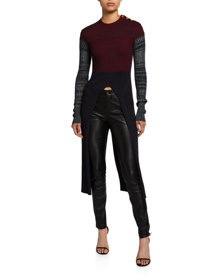 Wool Colorblocked Sweater W/