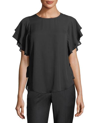 Ruffle-sleeve Blouse