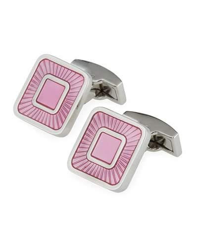 Square Cuff Links W/ Enamel Insets