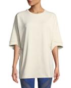 Lacing-back Crew Tie-waist Tee