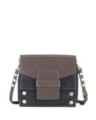 Colt Suede And Leather Crossbody Bag, Gray