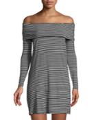 Off-the-shoulder Striped