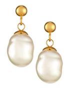 18k Gold Vermeil Baroque Pearly Earrings