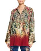 Castle-print Tunic Blouse