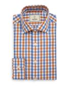 Todd Snyder Modern Check Dress Shirt, Burnt Orange, Men's, Size: 14.5 32/33, Burnt Oran