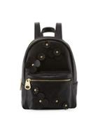 Mini Faux-leather Flower Backpack
