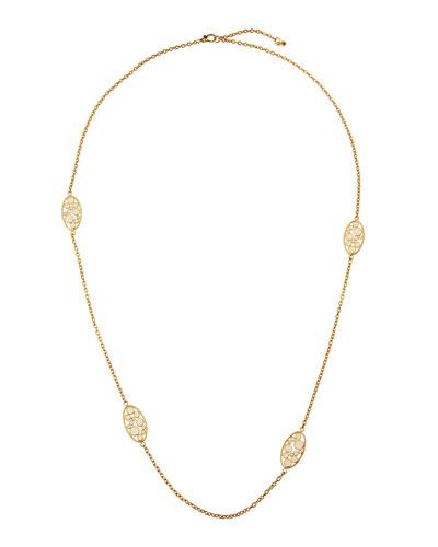 Bollicine 18k Yellow Gold Long Enameled 2-station Necklace