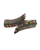 Multicolor Tourmaline & Pave Wing-tip Bangle Bracelet