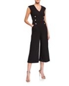 Double-breasted Cropped Jumpsuit