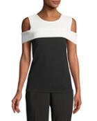 Colorblocked Cold-shoulder Top