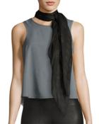 Skull-print Silk Scarf, Black/green