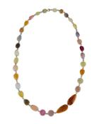 Long Multicolored Sapphire Station Necklace