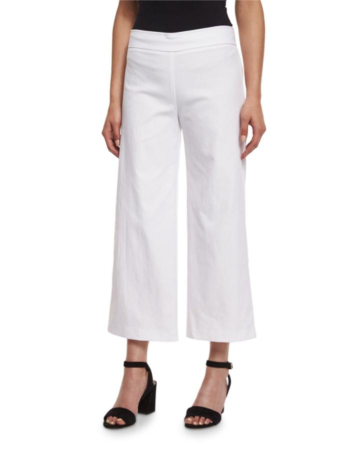 Alex Wide-leg Crop Pants, White