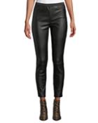 High-rise Faux-leather Ponte-back