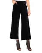 Libby Stretch Velvet Cropped Wide-leg Pants