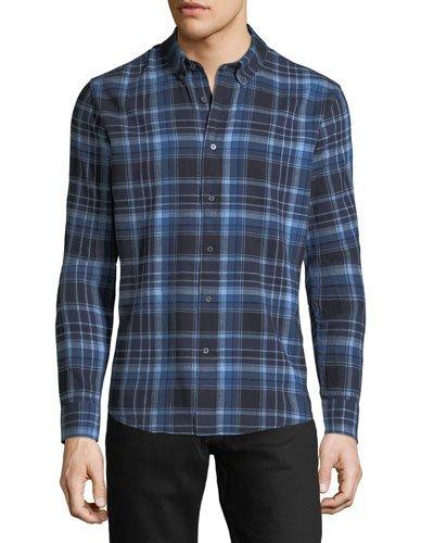 Plaid Button-front