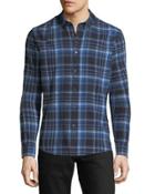 Plaid Button-front
