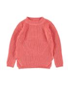 Gillis Mixed Knit Split Hem Sweater,