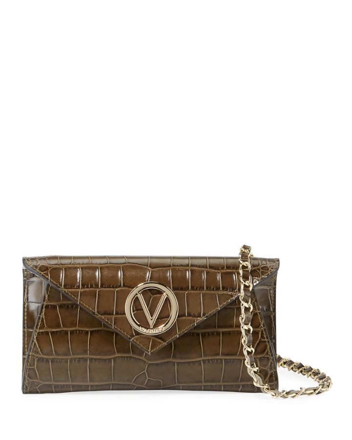 Tatin Croc-embossed Leather Envelope Bag