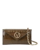 Tatin Croc-embossed Leather Envelope Bag