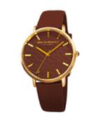 Men's Roma 38mm Leather-dial Watch, Brown/gold