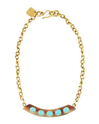 Uzio Horn & Turquoise Statement Necklace
