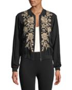 Lennon Floral-embroidered Bomber Jacket