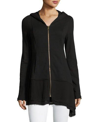 Nori Zip-front Cardigan, Black