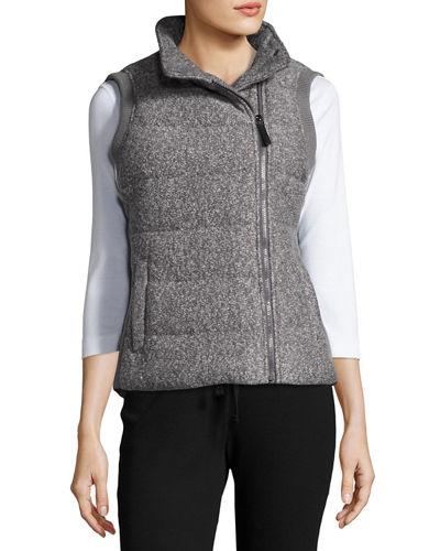 Asymmetric-zip Puffer Vest