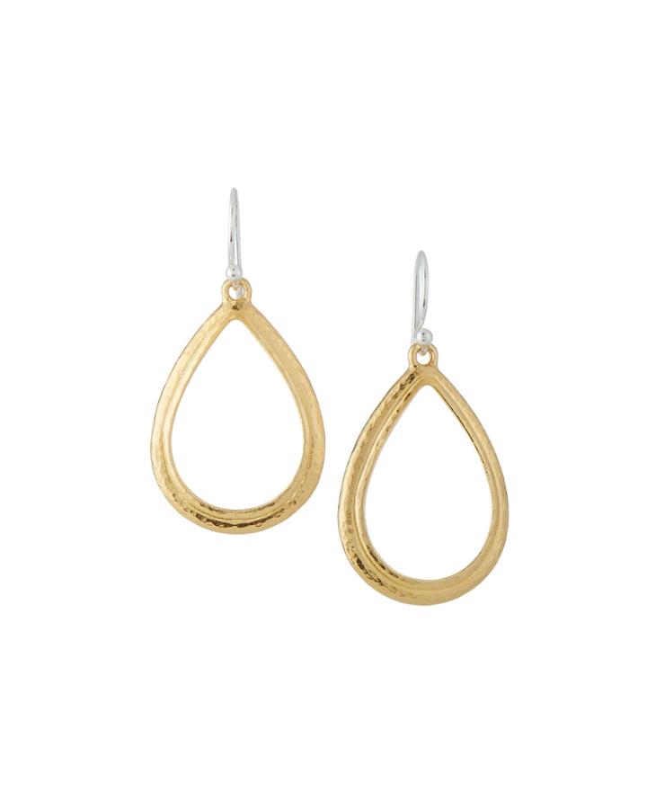 Geo Drop Earrings W/ Rock Crystal Centers