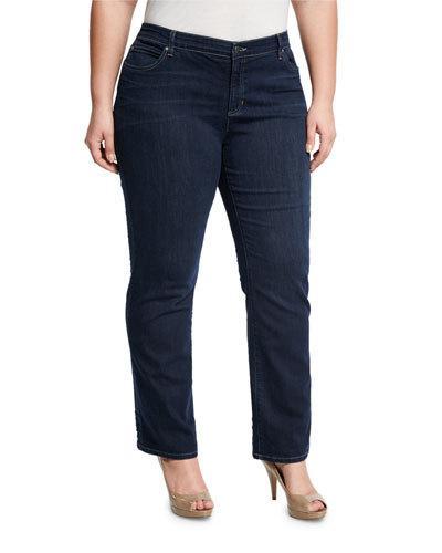 Organic Cotton-blend Straight-leg Jeans, Indigo,
