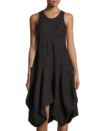 Asymmetric A-line Dress W/ Pockets