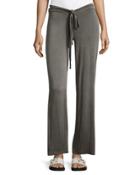 Tie-front Jersey Pants, Charcoal
