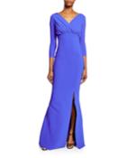 Frantiiska V-neck 3/4-sleeve Shirred Bustier