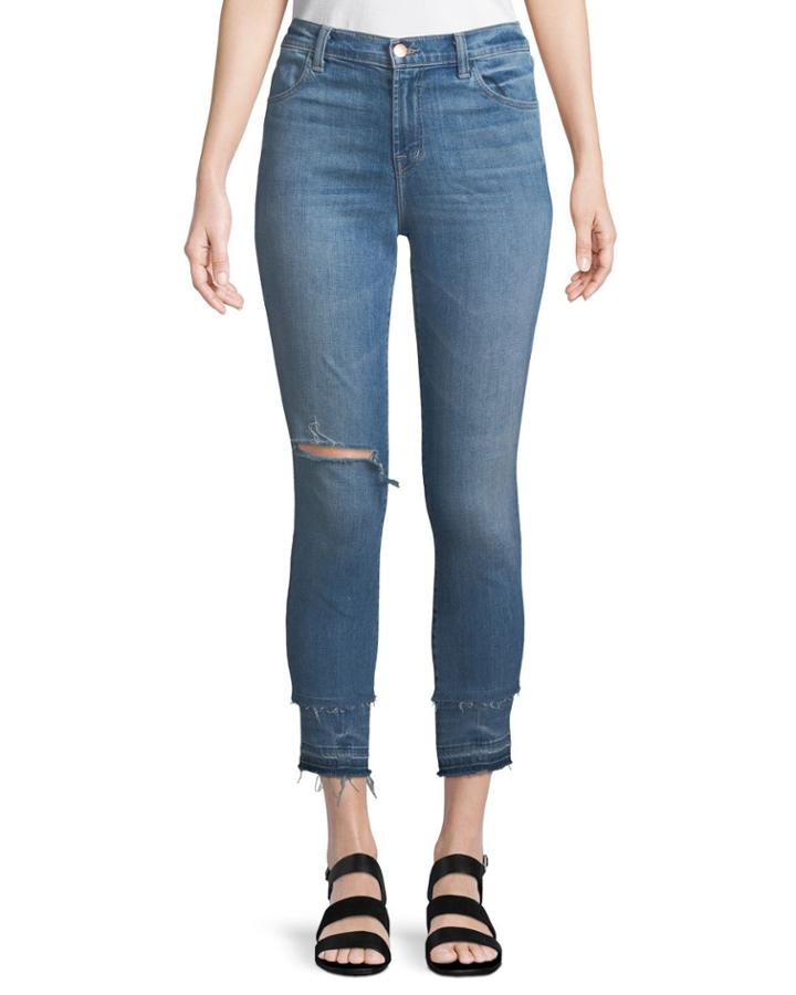 Alana High-rise Cropped Skinny Jeans With Ripped Knee