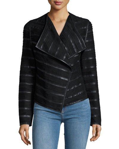 Faux-leather And Faux-suede Jacket, Black