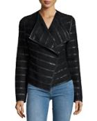 Faux-leather And Faux-suede Jacket, Black