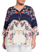 Plus Size Zahra Floral-print Georgette Tunic