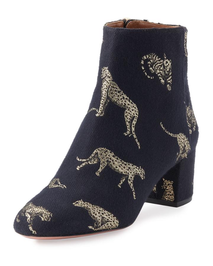 Brooklyn Tiger Jacquard Boots, Black