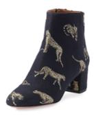 Brooklyn Tiger Jacquard Boots, Black