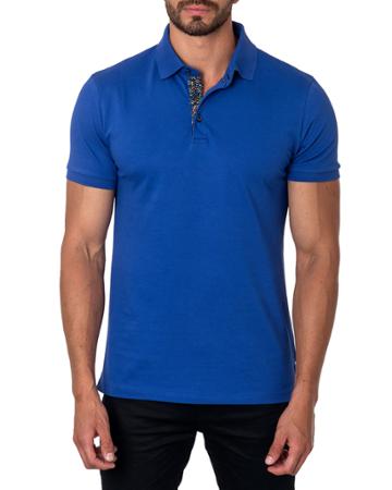 Semi-fitted Geometric-revers Pique Polo