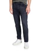 Men's Black Slim-straight Jeans