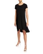 Short-sleeve High-low Jersey Dress