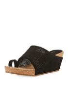 Gent Perforated Suede Wedge