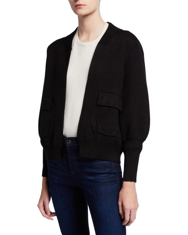Cropped Open Front Cardigan